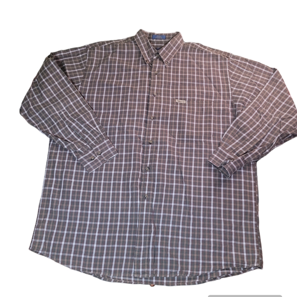 Pendleton Men's Large Brown Windowpane Long Sleeve Button Down Casual Comfy - Picture 1 of 8
